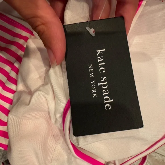 KATE SPADE‎ Radiant Pink, White & Purple Striped One Piece Swimsuit NWT - Picture 4 of 7